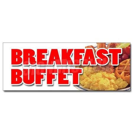 BREAKFAST BUFFET DECAL Sticker Ayce Waffle Pancake Bacon Eggs All Can Eat